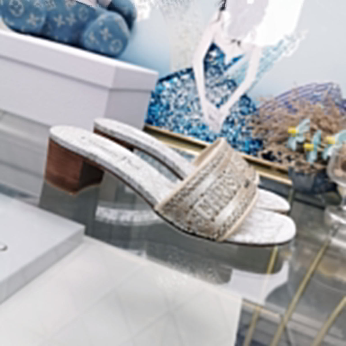 DIOR CD Mule Dway Heeled Slide 45mm Style 26