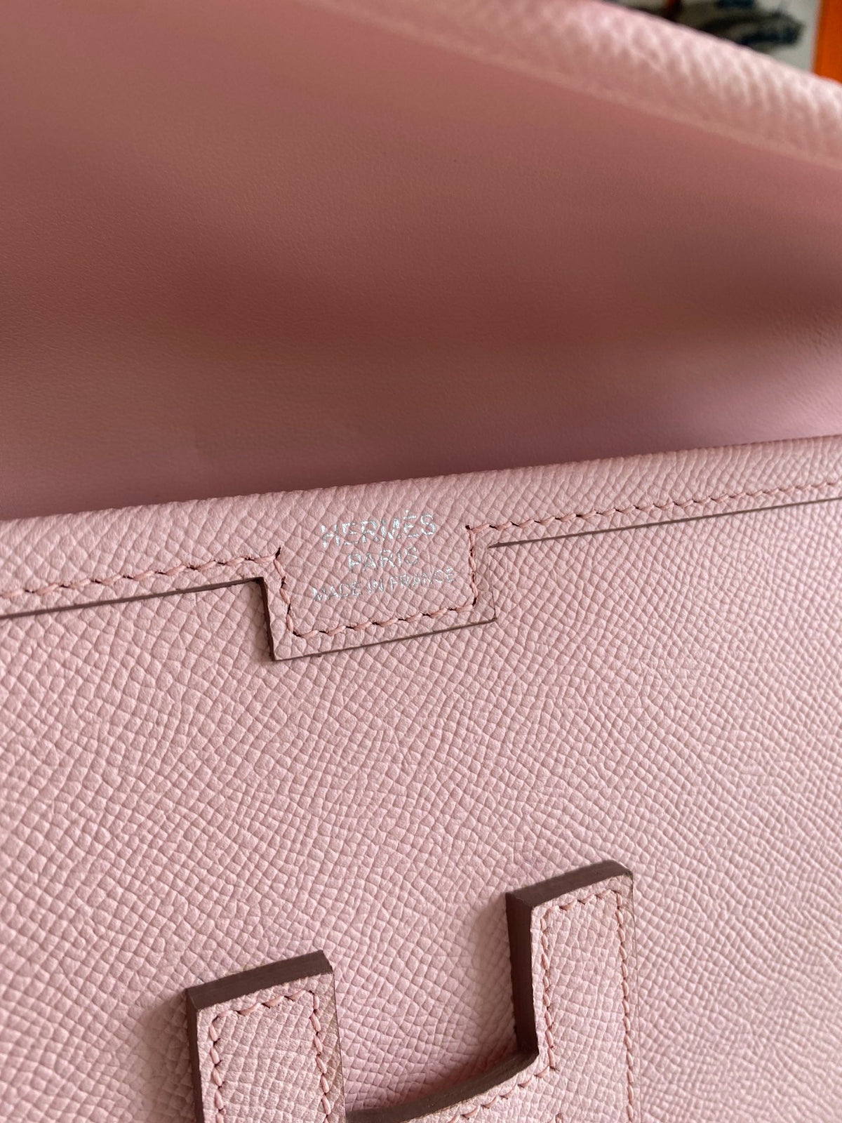 HERMES JIGE ELAN 29 CLUTCH IN CREPE PINK CALFSKIN