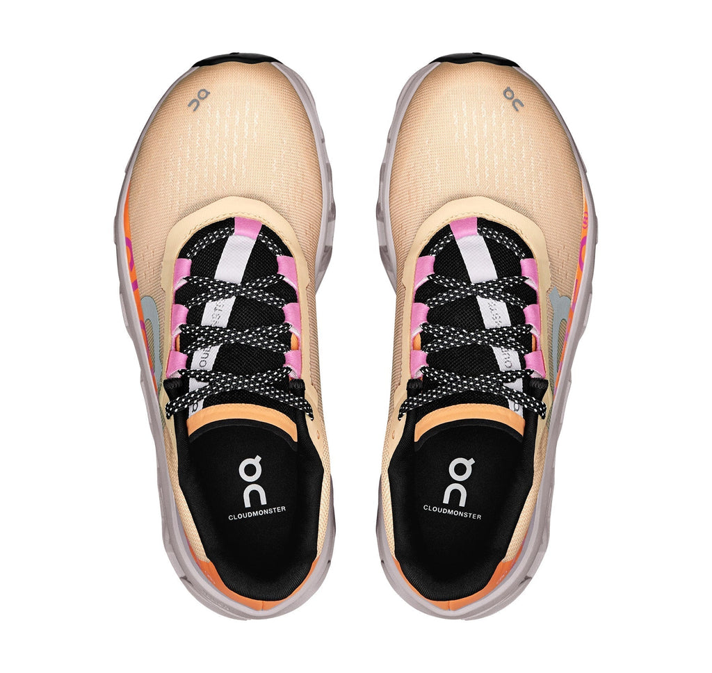 On Women's Cloudmonster Orange/Grey Running Shoes