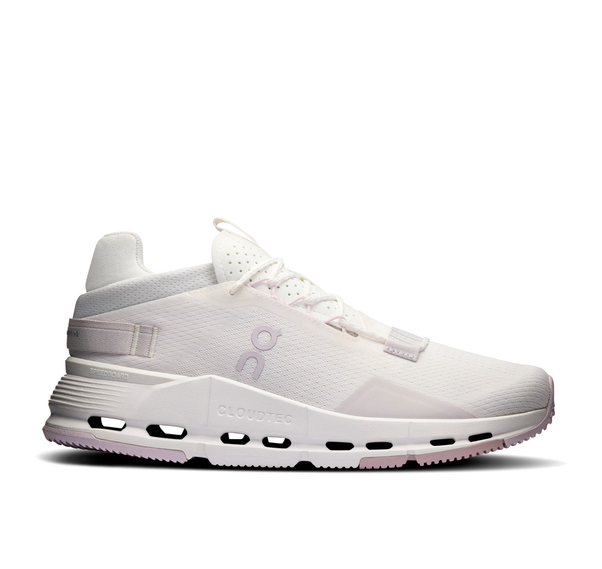 On Women's Cloudnova 2 White/Orchid Lifestyle Sneakers