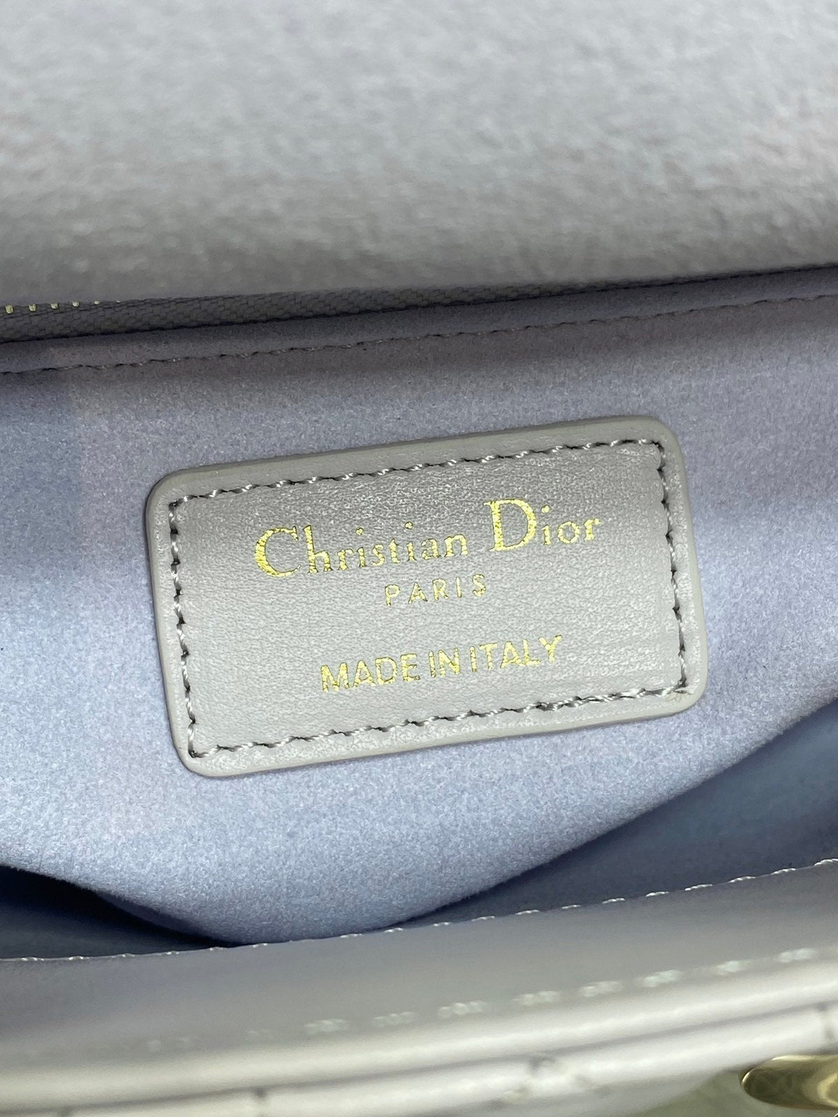 DIOR 25S MINI LADY  BAG 17 IN LILAC CANNAGE CALFSKIN GOLD HARDWRE