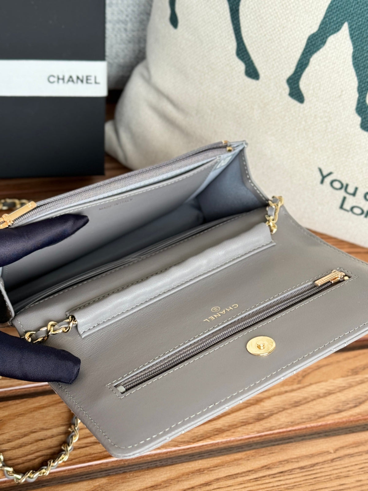 CHANEL WOC ENTRUPY 19 BAG IN SPANISH GREY CALFSKIN